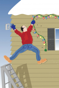 Holiday accidents on a ladder