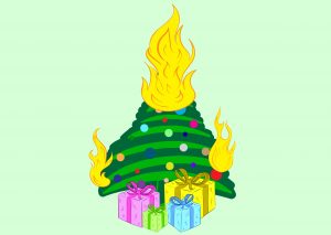 Christmas trees can catch on fire